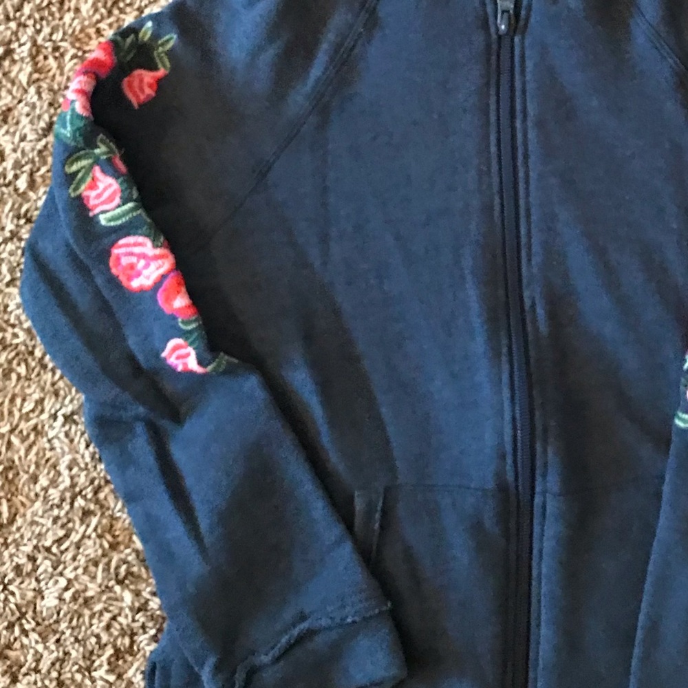 Girls blue zip up hoodie. Size 10